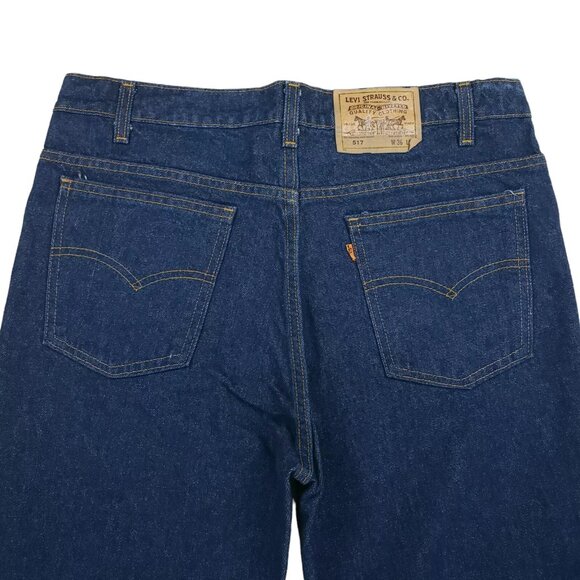 Vintage Levis USA Made 517 Orange Tab Blue Jeans Measure 34x34 Tagged 36x34